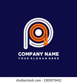 PA initial letter, modern logo design template vector 
