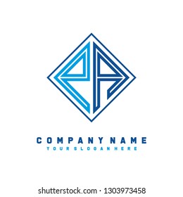 PA initial letter, modern logo design template vector 