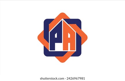 PA initial letter real estate builders logo design vector. construction ,housing, home marker, property, building, apartment, flat, compartment, business, corporate, house rent, rental, commercial