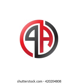 PA initial letters looping linked circle logo red black