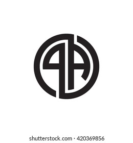 PA initial letters looping linked circle monogram logo