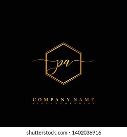 PA Initial luxury handwriting logo vector