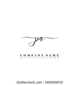 PA Initial luxury handwriting logo vector