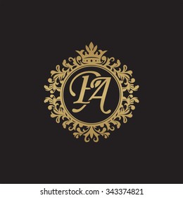 PA initial luxury ornament monogram logo