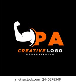 PA initial monogram for fitnes or gym logo with creative style design