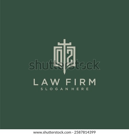 PA initial monogram for law firm with sword and shield logo image