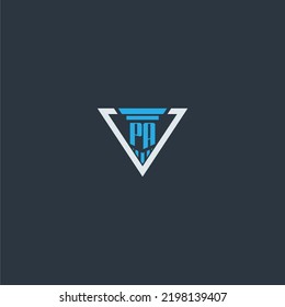 Erstmaliges Monogramm der PA für Logo-Ideen von Anwälten mit kreativem Polygon-Design