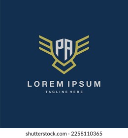 PA initial monogram logo for creative eagle line image vector design