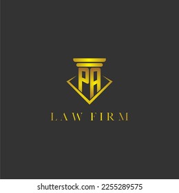 Logotipo de monograma inicial PA para la firma de abogados con diseño de polígono creativo