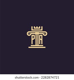 PA initial monogram logo for lawfirm with pillar  crown image design