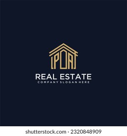 PA initial monogram logo for real estate design