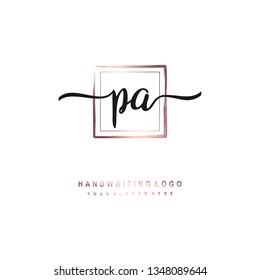 PA initial signature logo. handwriting logo template vector,
