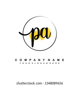 PA initial signature logo. handwriting logo template vector,