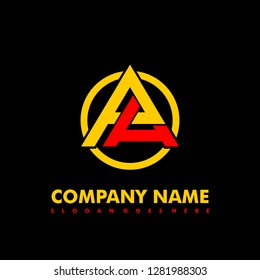 PA initial triangle abstract logo vector