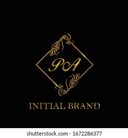 PA Initial wedding logo template vector	