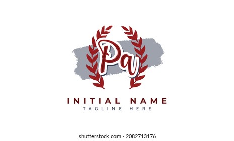Iniciales Pa, vector de logotipo de escritura a mano