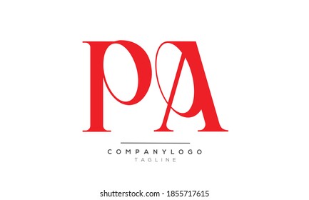 PA initials monogram letter text alphabet logo design