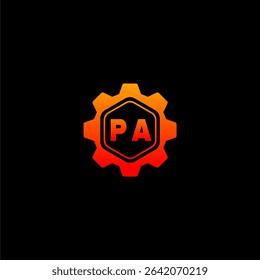 PA Initials Tech Logo Vector Art Icons and Graphics