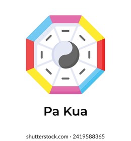 Pa Kua Mirror icon design, ready to use vector editable style