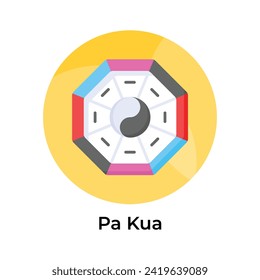 Pa Kua Mirror icon design, ready to use vector editable style