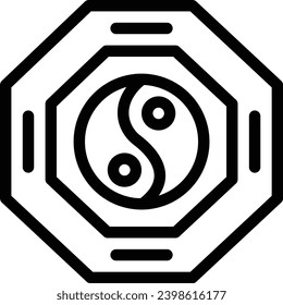 Icono de línea de vector único Pa kua