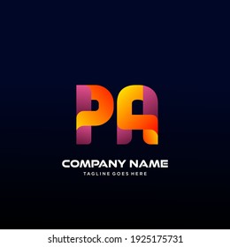PA Letter initial Logo Vector With colorful, logo for media business