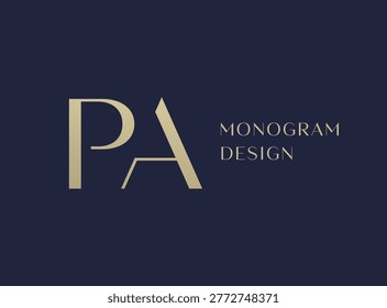 PA letter logo icon design. Classic style luxury initials monogram.
