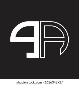 PA Letter logo monogram with oval shape negative space design template