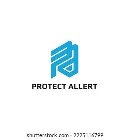 Resumen de la letra inicial logotipo PA o AP en color azul aislado en color blanco aplicado para el logotipo de investigadores privados también adecuado para las marcas o empresas tienen el nombre inicial AP o PA.