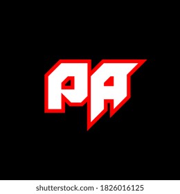PA logo design, initial PA letter design with sci-fi style. PA logo for game, esport, Technology, Digital, Community or Business. P A sport modern Italic alphabet font. Typography urban style fonts.