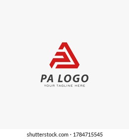 Design des PA-Logos Vektorgrafik.