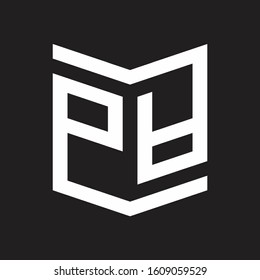 PA Logo Emblem Monogram With Shield Style Design Template Isolated On Black Background