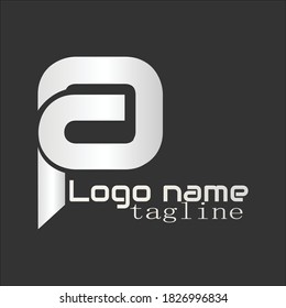 Logo de PA. Ilustración del logo tipo "PA" aislado en fondo negro. vector