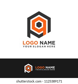 PA logo letter initial, Abstract polygonal Background Logo,