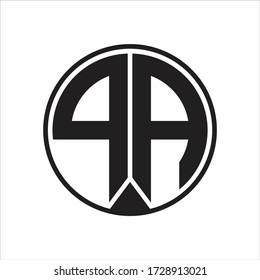 PA Logo monogram circle with piece ribbon style on white background