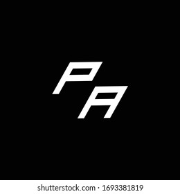 PA logo monogram with up to down style modern design template isolated on black background