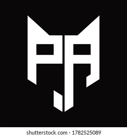 PA Logo monogram with fox head shape design template