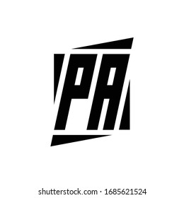 Monograma de logotipo PA con plantilla de diseño de concepto de estilo moderno aislado en fondo blanco