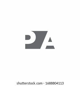 PA-Logo-Monogramm mit einer Design-Vorlage im negativen Raumstil einzeln auf weißem Hintergrund