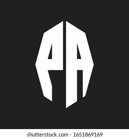 PA Logo monogram with octagonal ribbon style design template