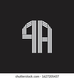 PA Logo monogram with outline style linked isolated on black background