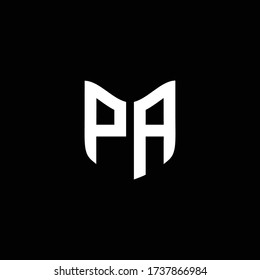 pa logo monogram with shield shape design template