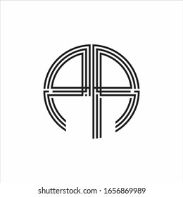 PA-Logo-Monogramm-Vorlage für eine Linie im Triple-Band-Stil einzeln auf weißem Hintergrund