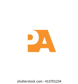 PA Logo. Vector Graphic Branding Letter Element. White Background