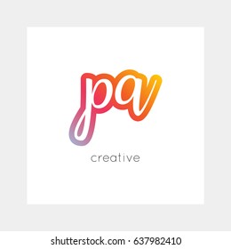 PA logo, vector. Useful as branding, app icon, alphabet combination, clip-art.