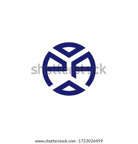 PA monogram logo with abstract shapes in modern style design template