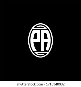 PA monogram logo isolated on oval rotate shape design template