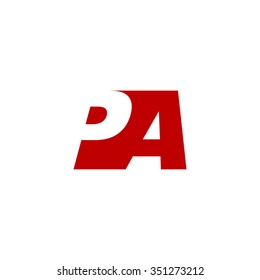 PA negative space letter logo red