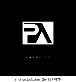 PA Negative Space Monogram – Minimalist Black and White Letter mark Logo for Creative Branding, Fashion Identity and Modern Design Concepts
