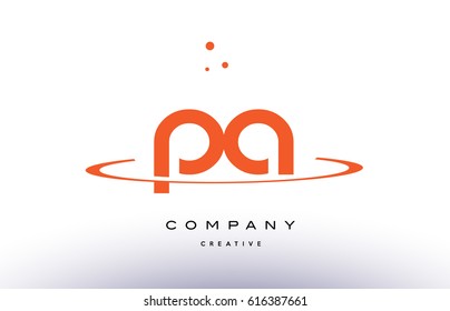 PA P A creative orange swoosh dots alphabet company letter logo design vector icon template